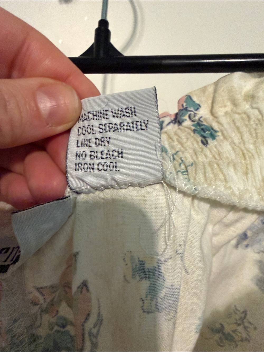 Citysport Vintage Floral Cotton Shorts in Cream with Blue & Teal Print size L - Picture 3 of 9